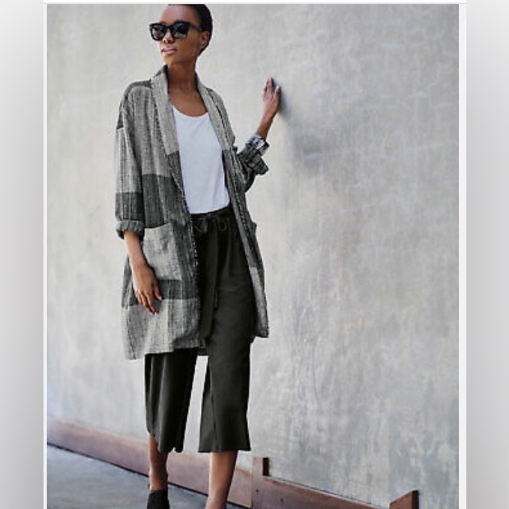 Eileen Fisher Hazy block frayed cardigan